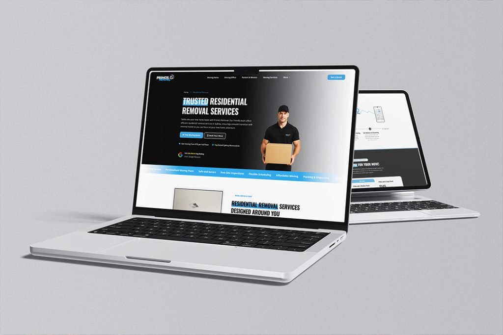 Primo's moving company website design